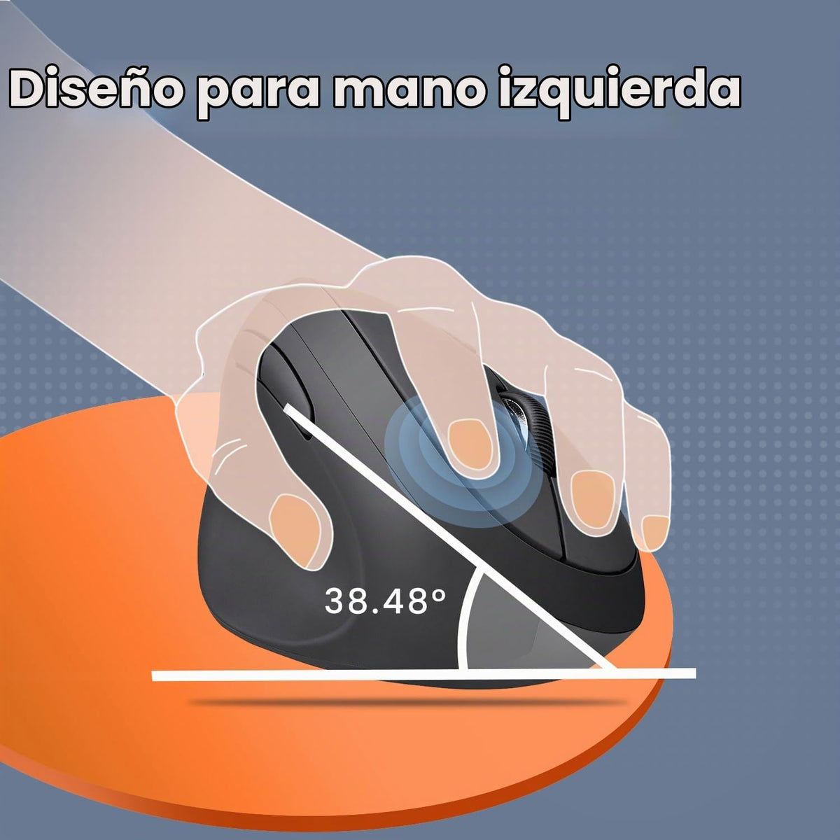 Perixx Perimice-719L, ratón vertical inalámbrico para zurdos, tamañ...