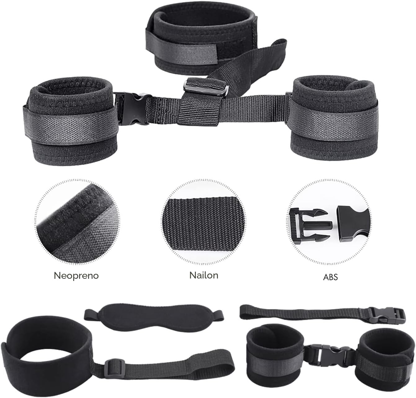 BDSM - Juego de sujetadores de cuello a muñeca, esposas detrás de l...