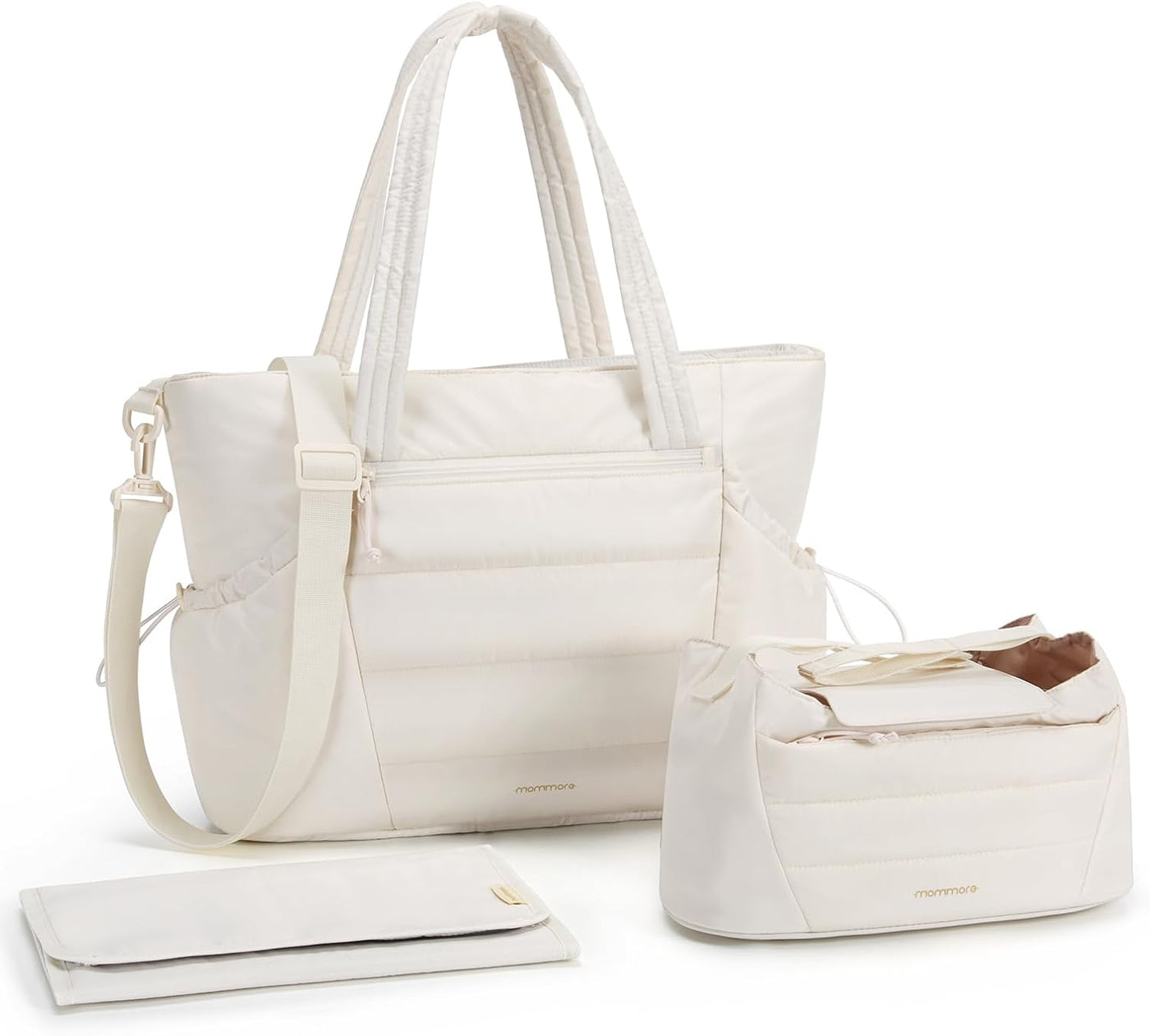 Mommore Bolso de pañales estilo tote con organizador de cochecito,...