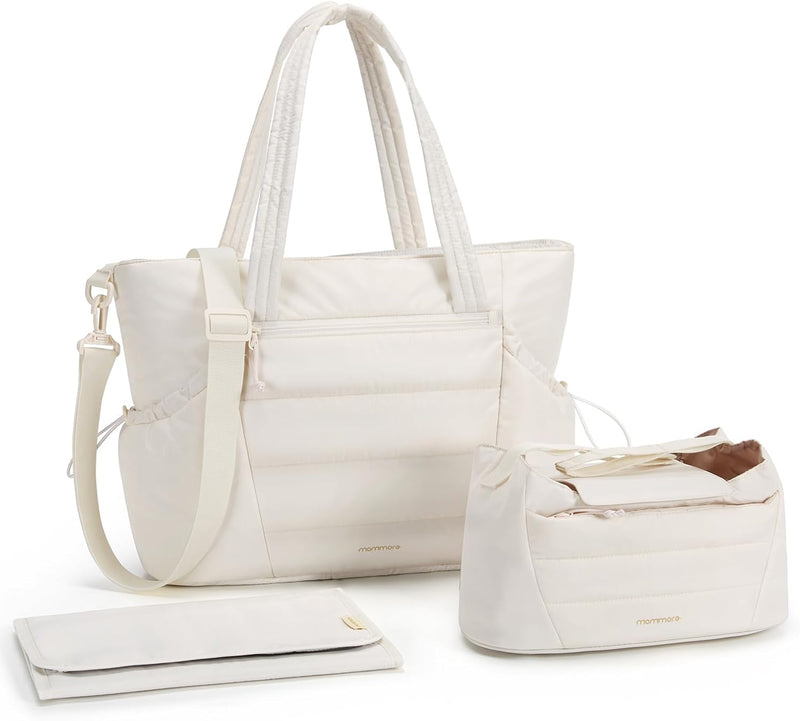 Mommore Bolso de pañales estilo tote con organizador de cochecito,...
