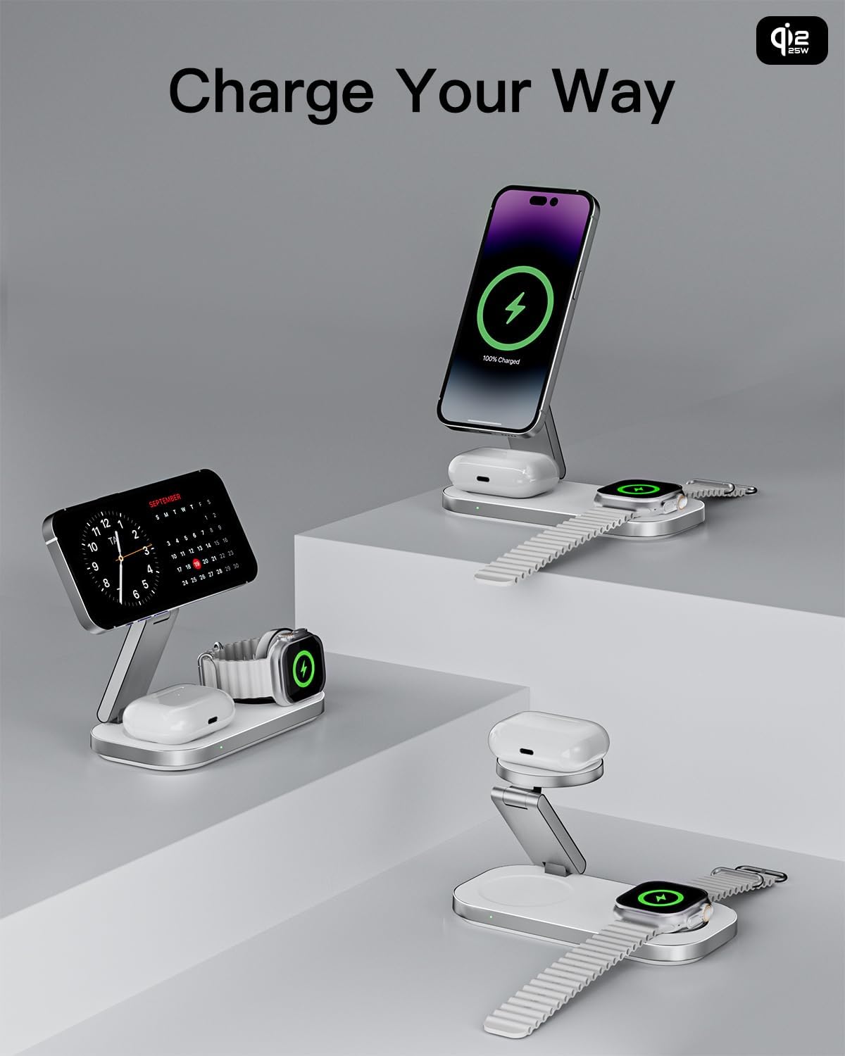 Estación de carga 3 en 1 para dispositivos Apple, soporte de cargad...