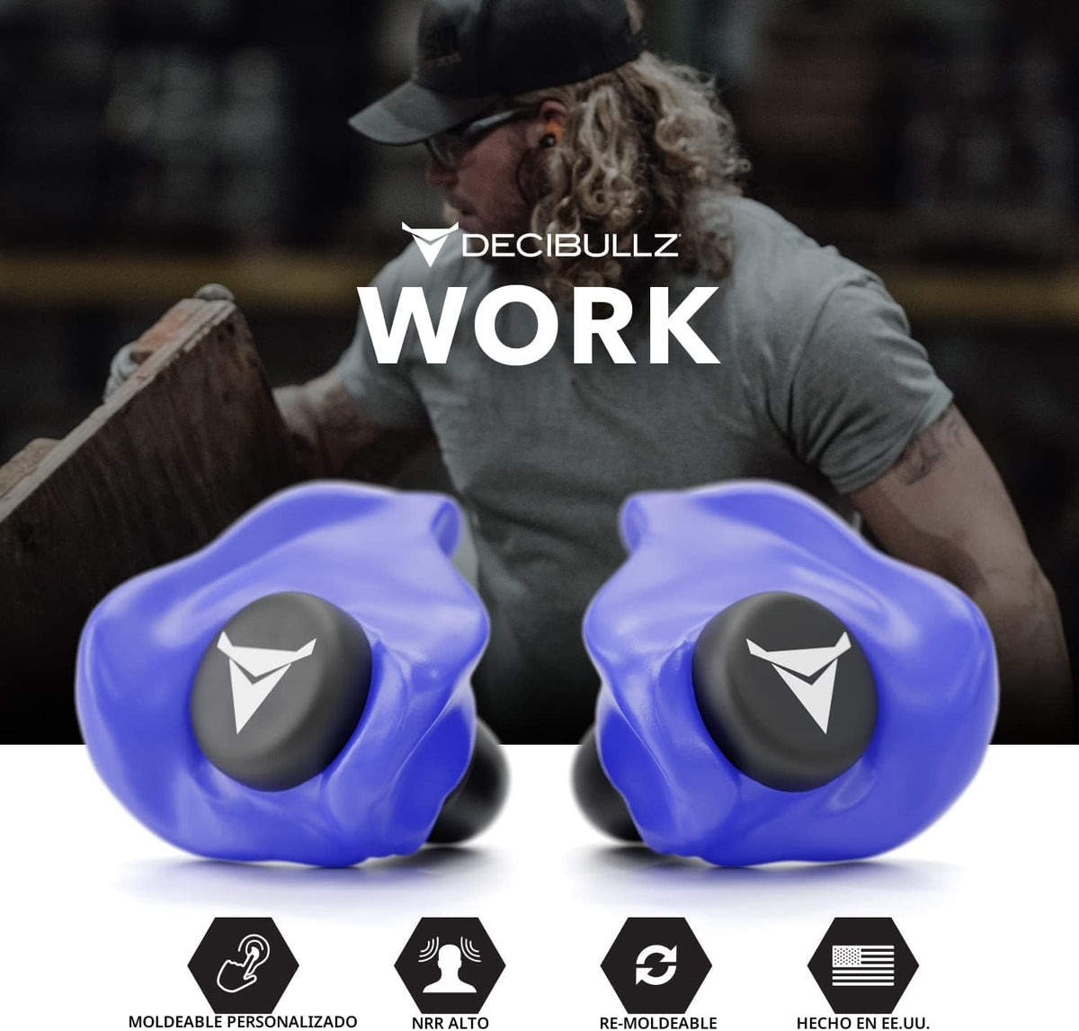 Decibullz - Tapones para oídos moldeables a medida, 31 dB NRR más a...
