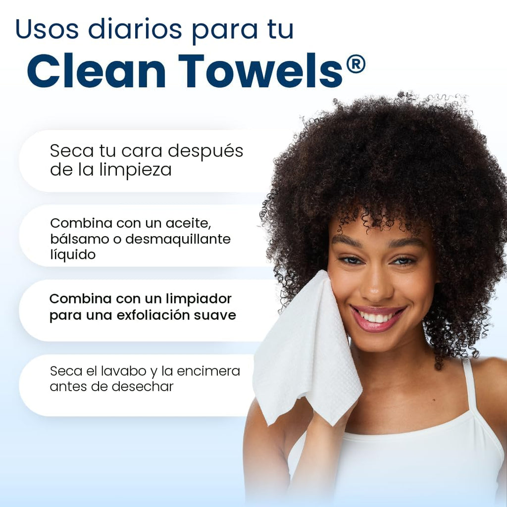 Clean Skin Club Clean Towels XL®, toalla facial 100% biológica cert...