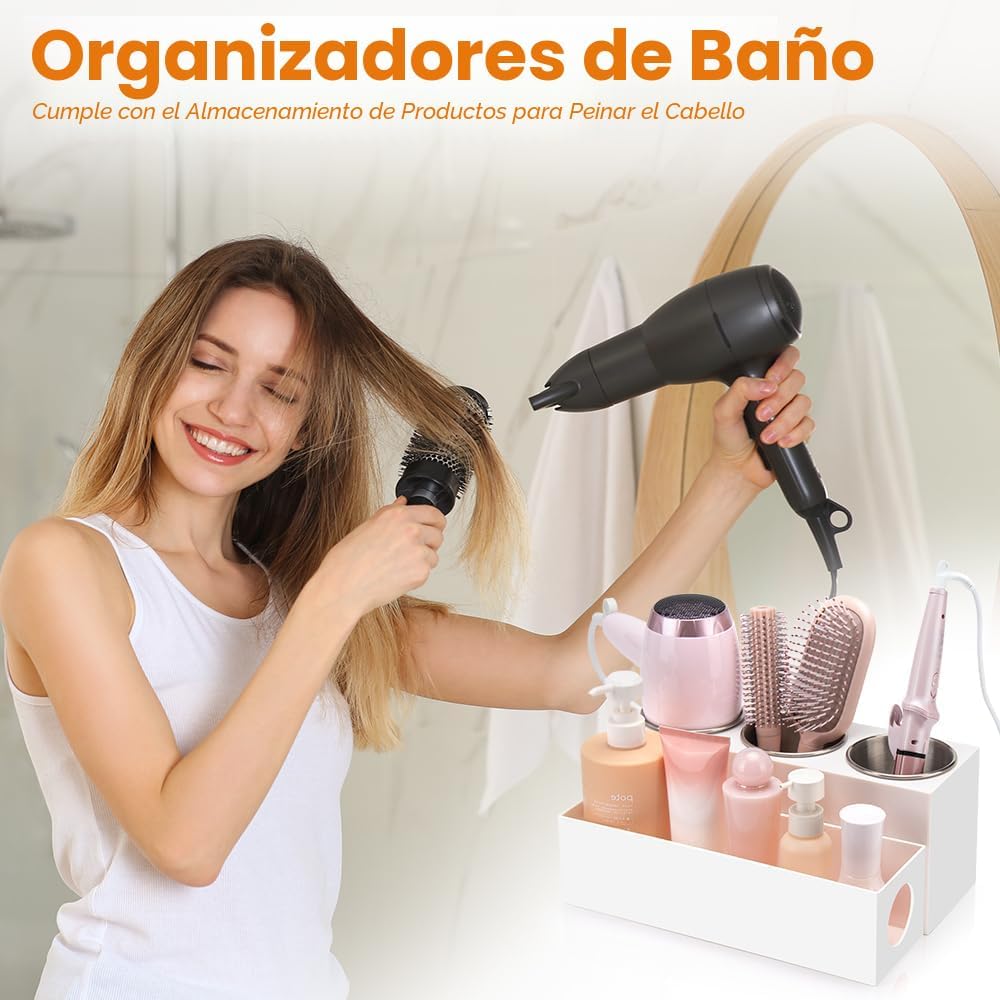 GFWARE Organizador de herramientas para el cabello con 3 tazas de a...