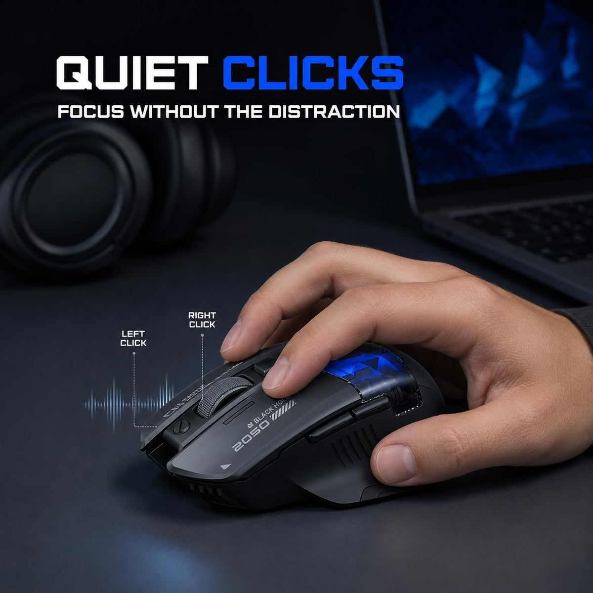 INPHIC Ratón inalámbrico A9 Explorer para portátil, 2.4G\/Bluetooth...