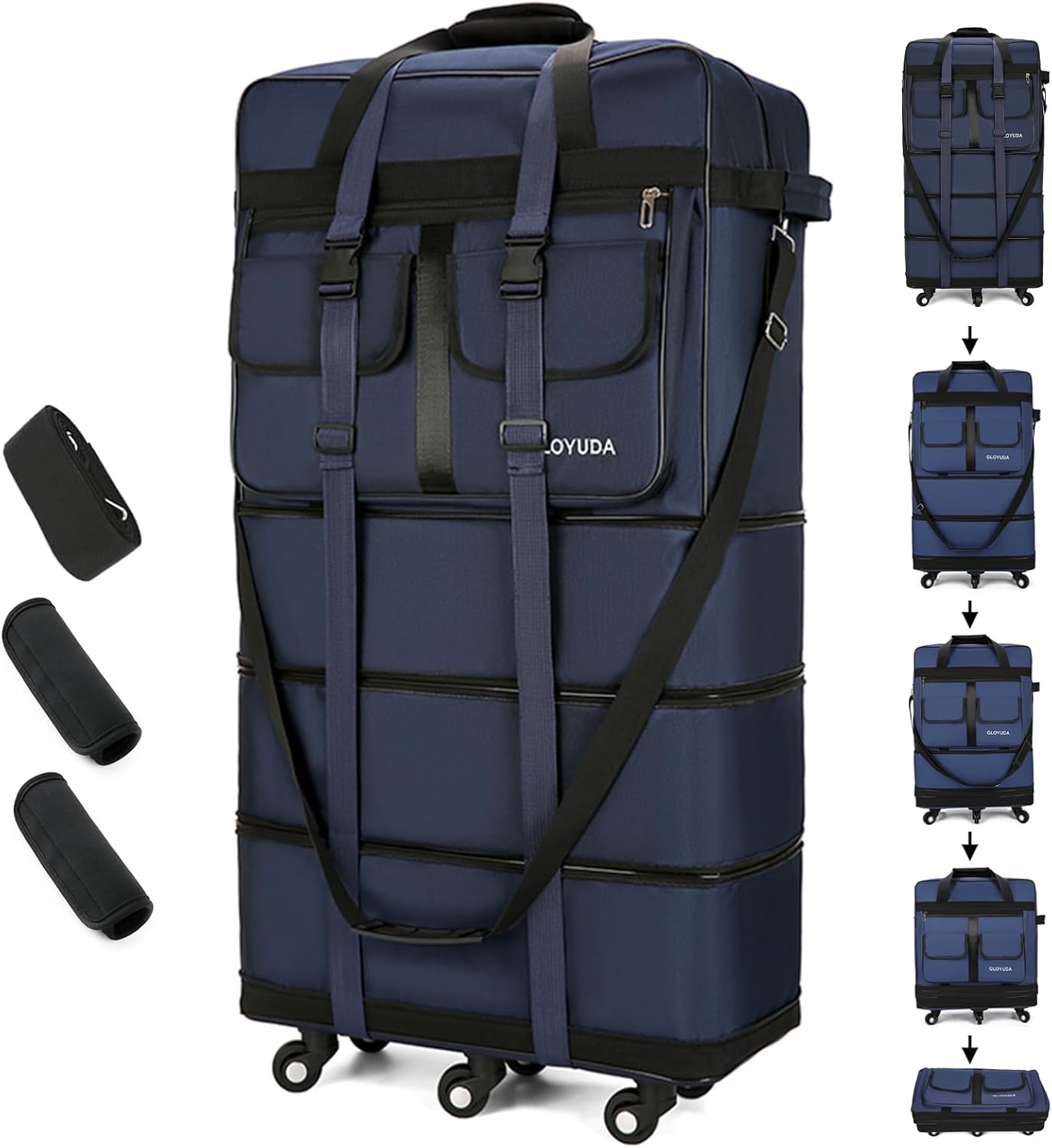 Gloyuda Equipaje Expandible de 130L, Maleta de 40 Pulgadas con Rued...