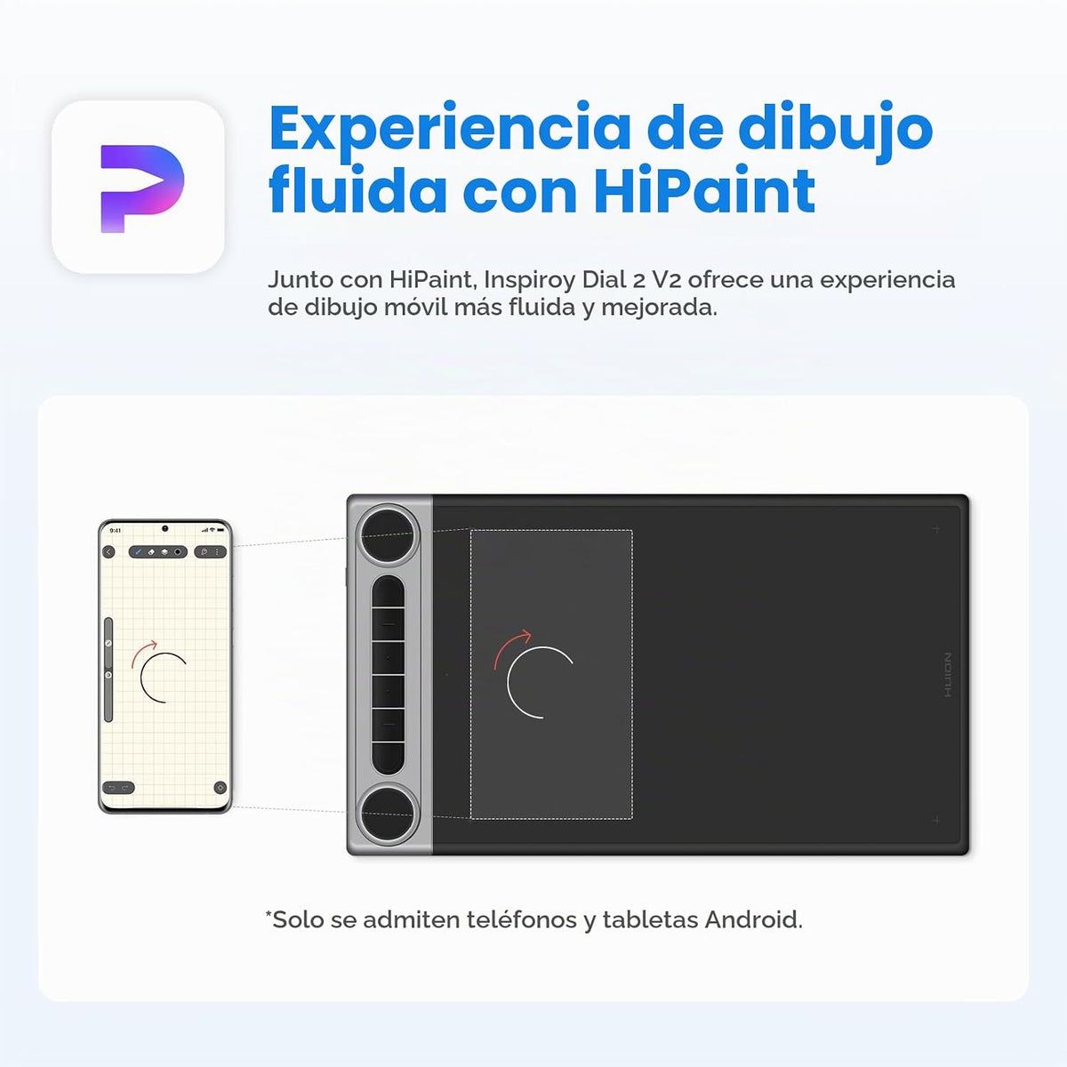 HUION Inspiroy Dial 2 V2 Bluetooth 5.0 Tablet de dibujo, PenTech 4....