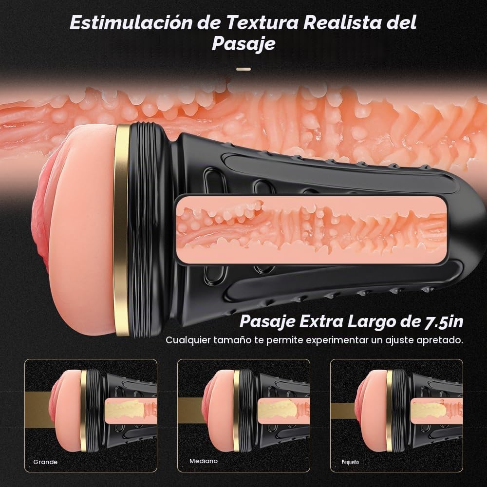 Masturbador masculino, kingdemer - Juguetes sexuales realistas de b...
