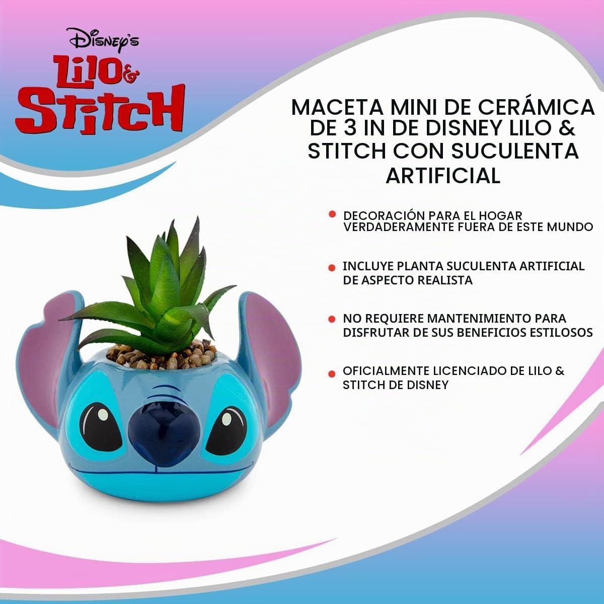 Disney Lilo &amp; Stitch - Mini maceta de cerámica de 3 pulgadas co...