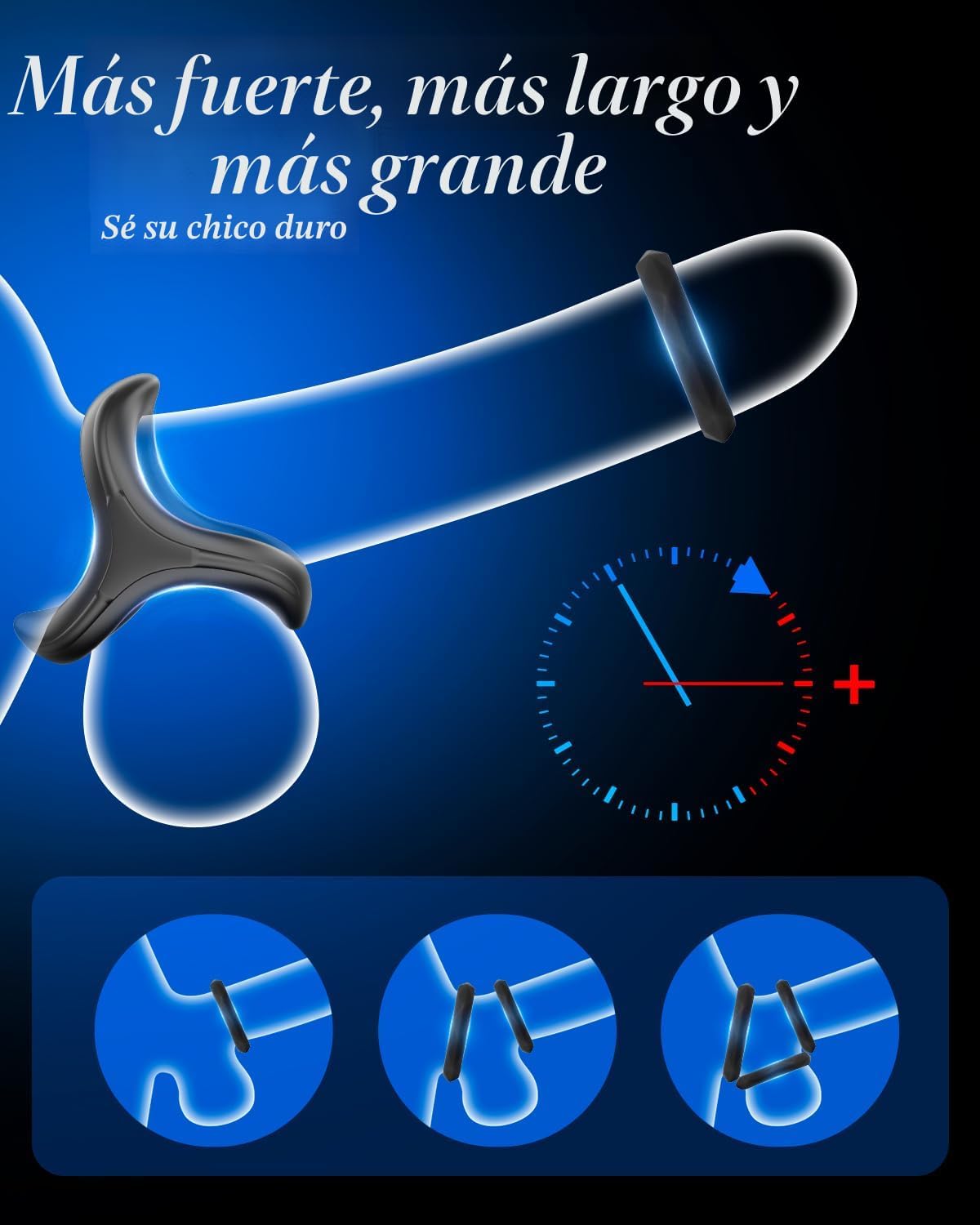 Juguetes sexuales Anillo de silicona para el pene para hombres, 8 t...