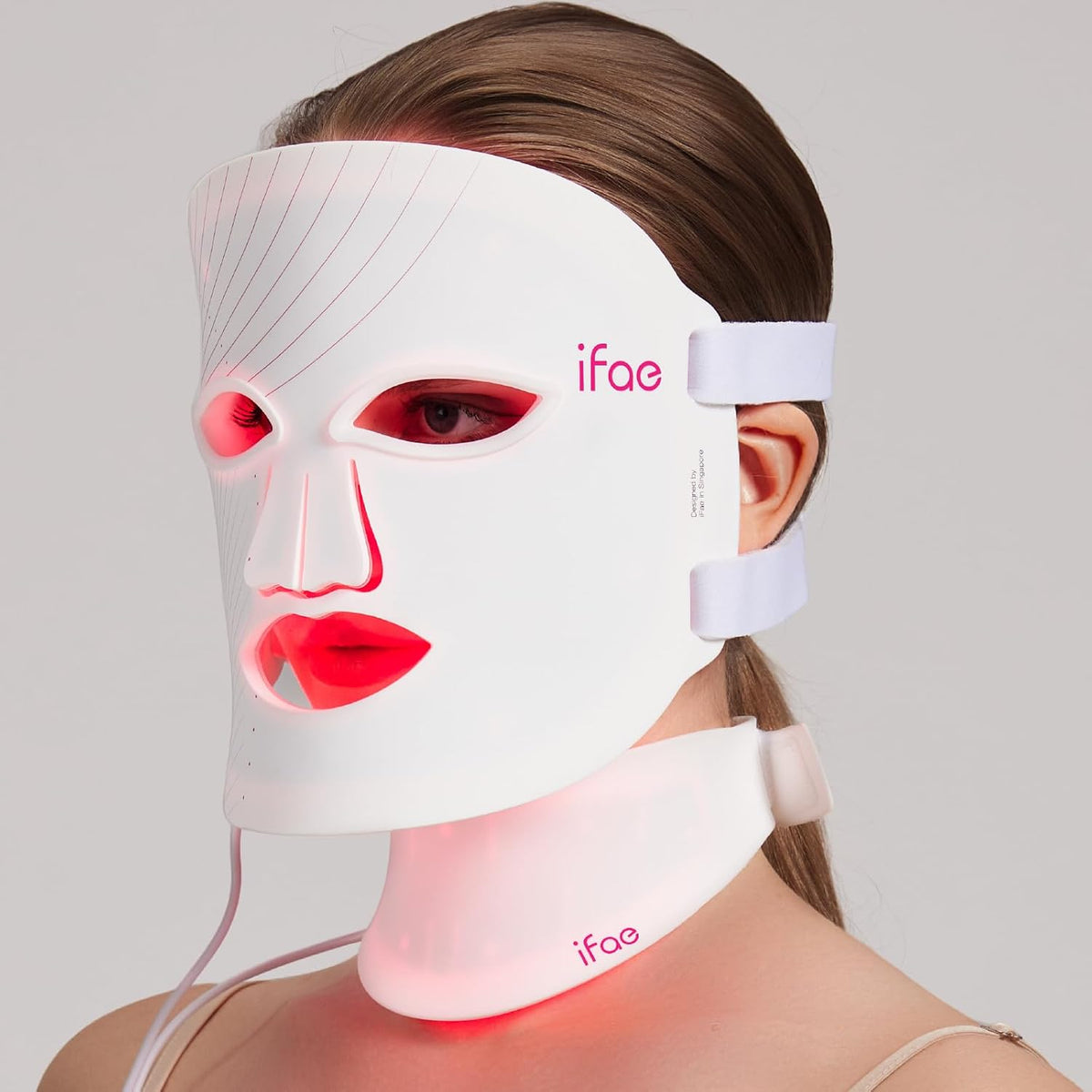 Máscara de terapia de luz roja para cara y cuello con 396 LED | 850...