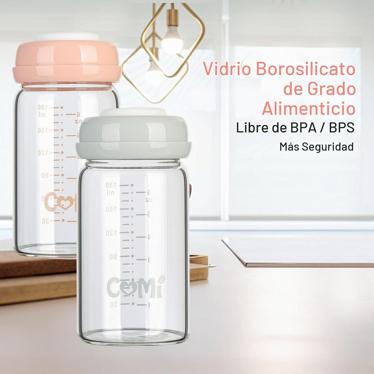 COMI Botellita de Vidrio de Boca Ancha para Recolección y Almacenam...