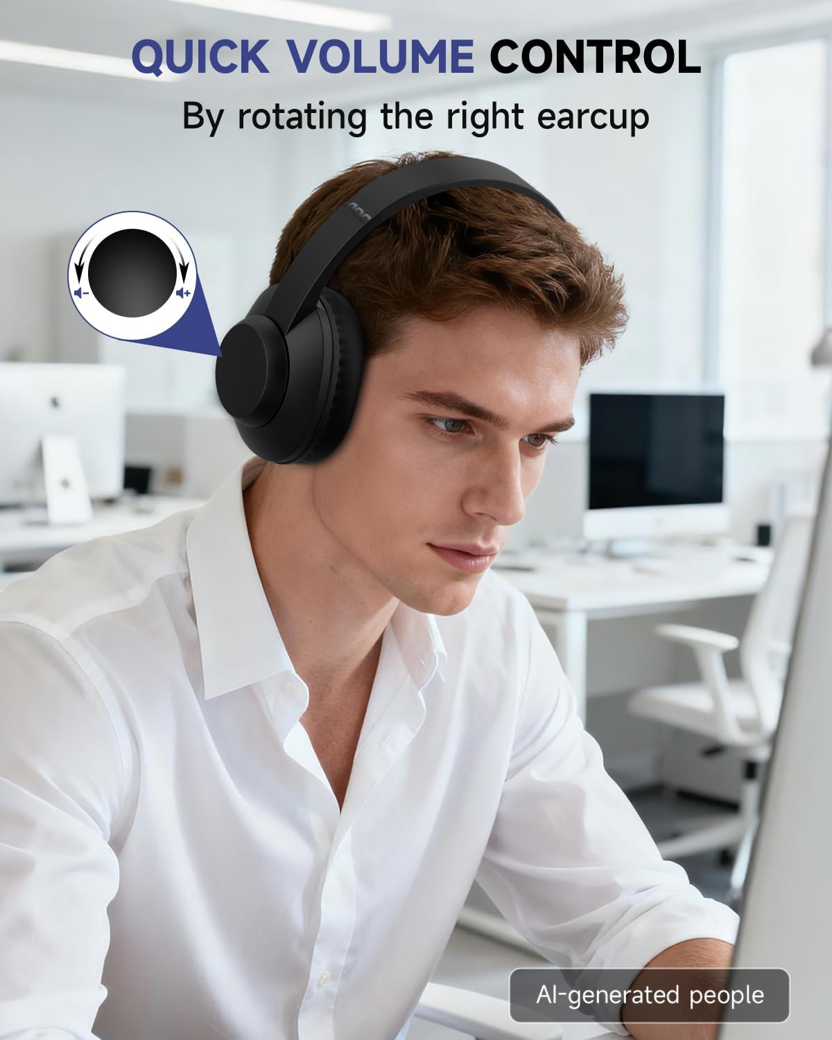 AOC Auriculares USB con micrófono para PC, auriculares con cable so...