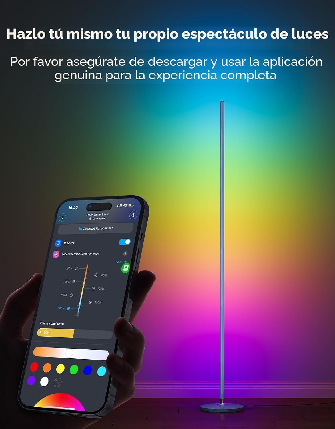Govee RGBIC - Lámpara de pie básica, lámpara de esquina LED funcion...