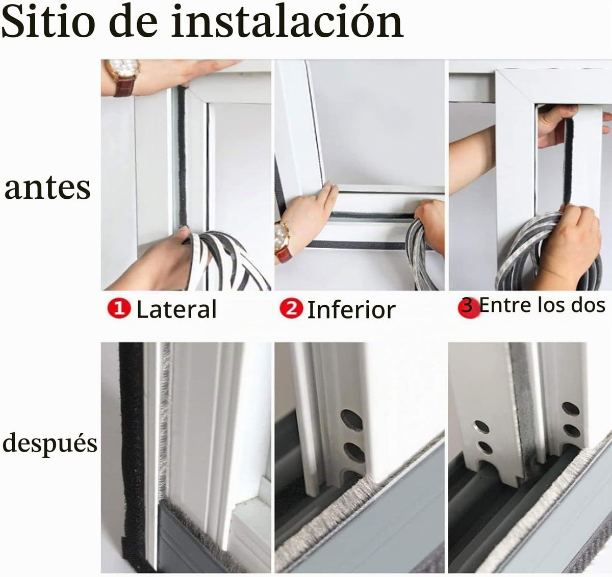 Burlete autoadhesivo de 33 pies para ventanas corredizas y puertas...