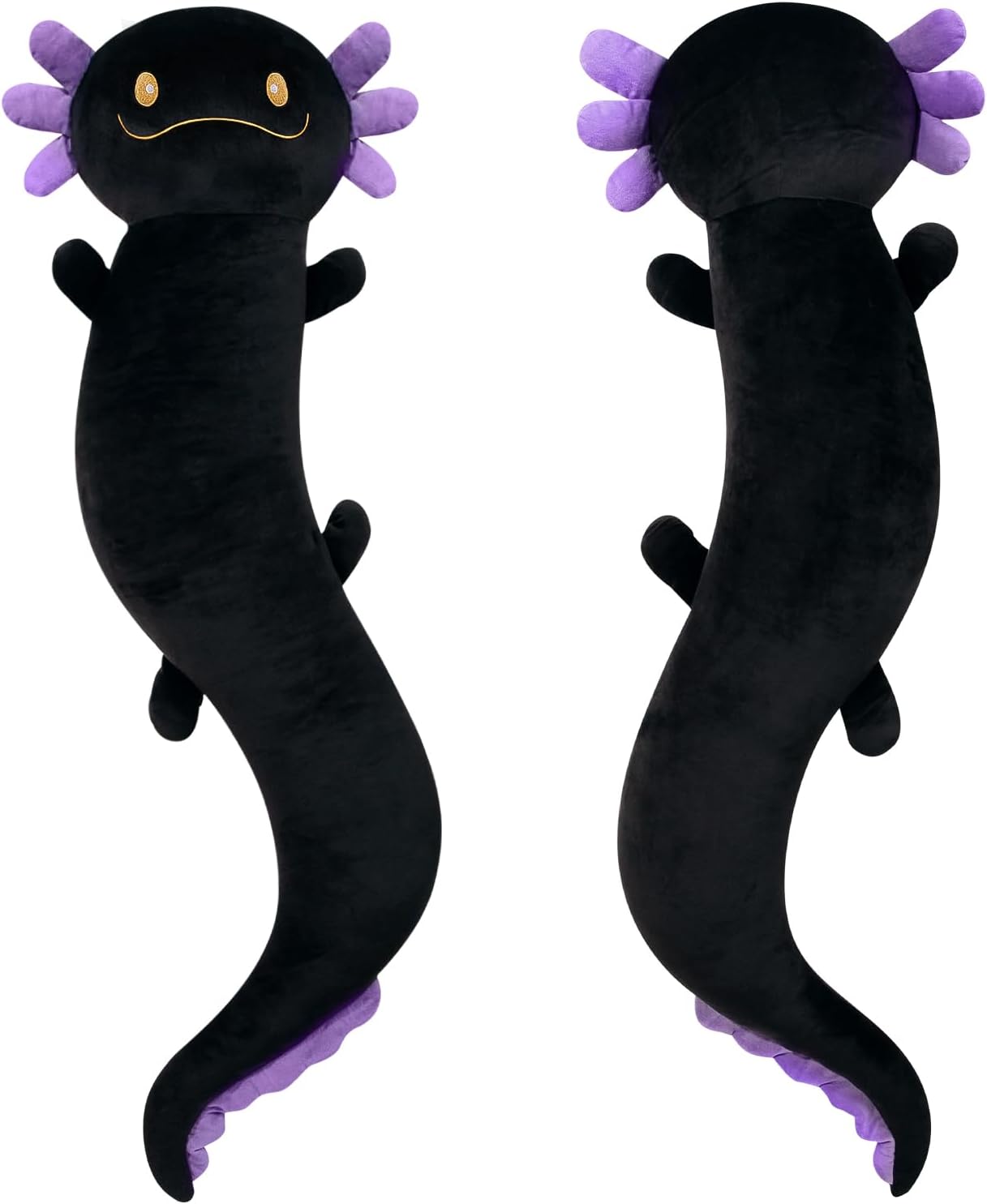 Tianmihou - Peluche gigante de axolotl de 48 pulgadas, axolotl negr...