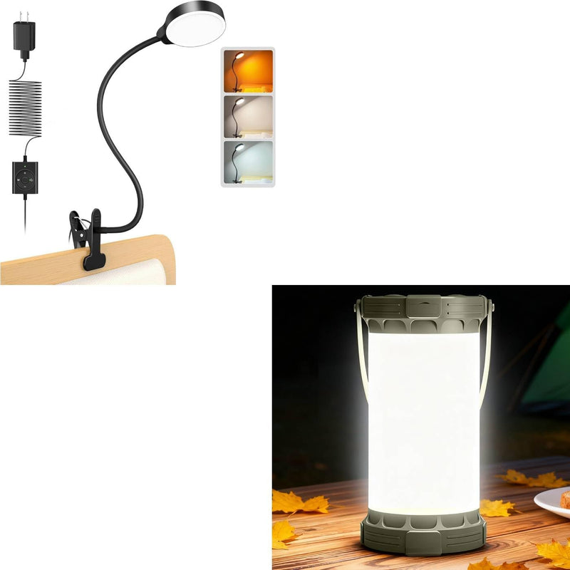 Glocusent Paquete de luces con clip de 5 W, 135 LED, linterna de ca...