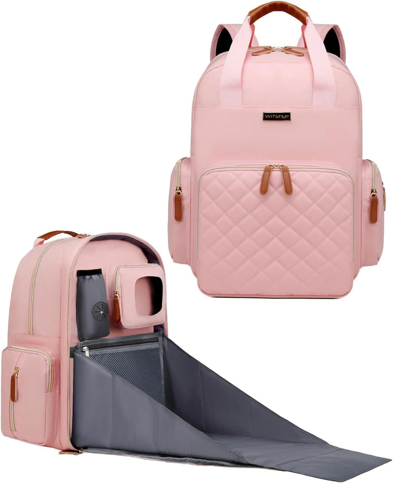 WITSTEP Mochila para pañales con cambiador, organizador de bolsas d...