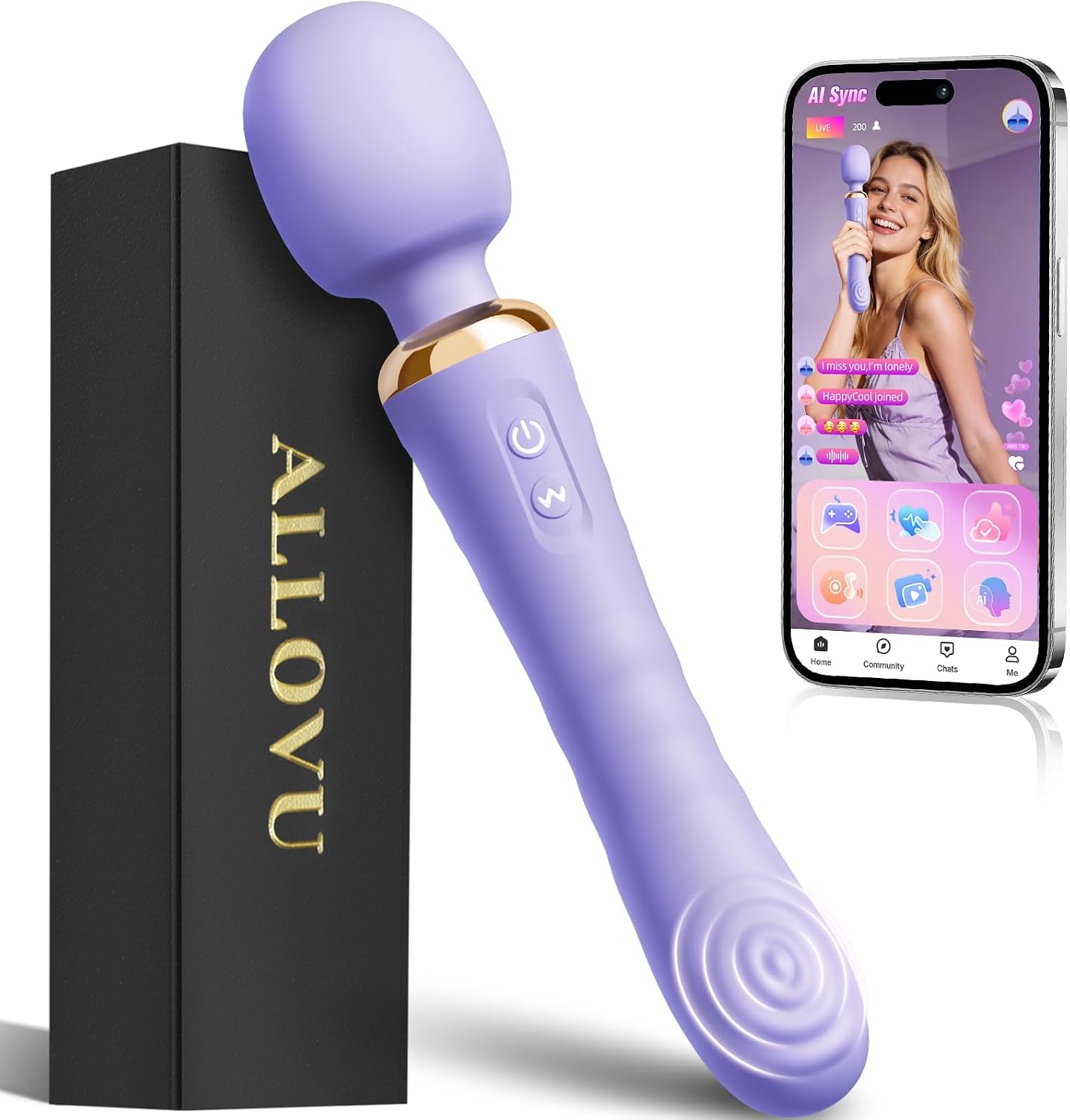 Allovü AI - Varita vibradora para adultos, consolador interactivo p...