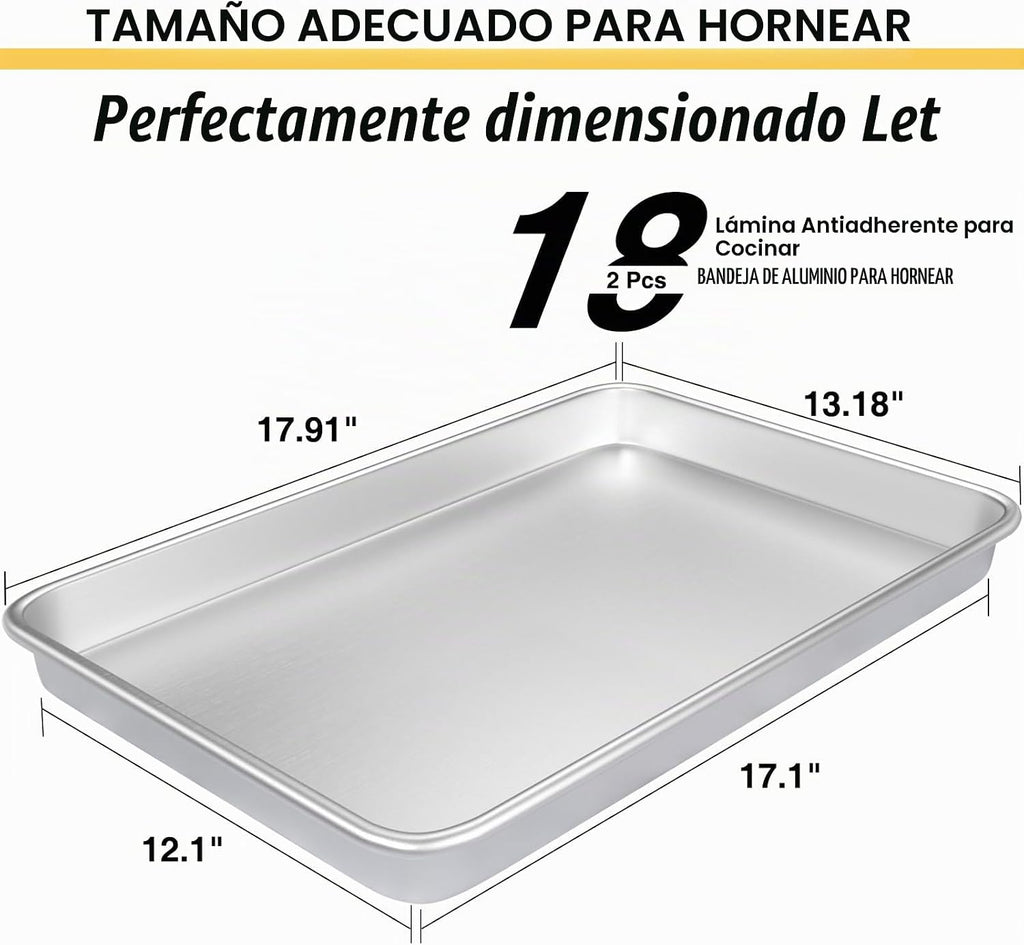 Juego de bandejas para hornear de calidad comercial, hoja de gallet...