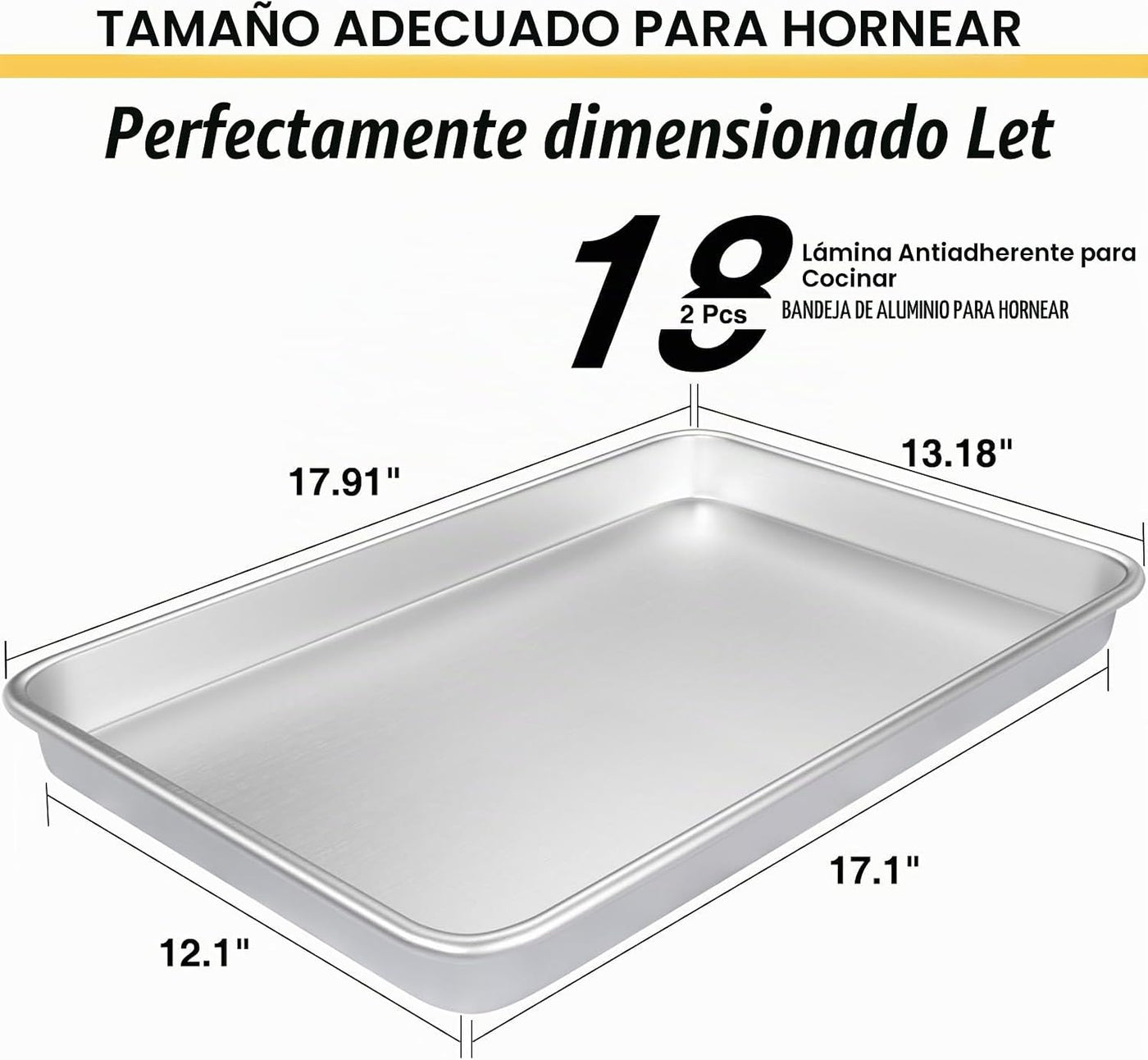 Juego de bandejas para hornear de calidad comercial, hoja de gallet...
