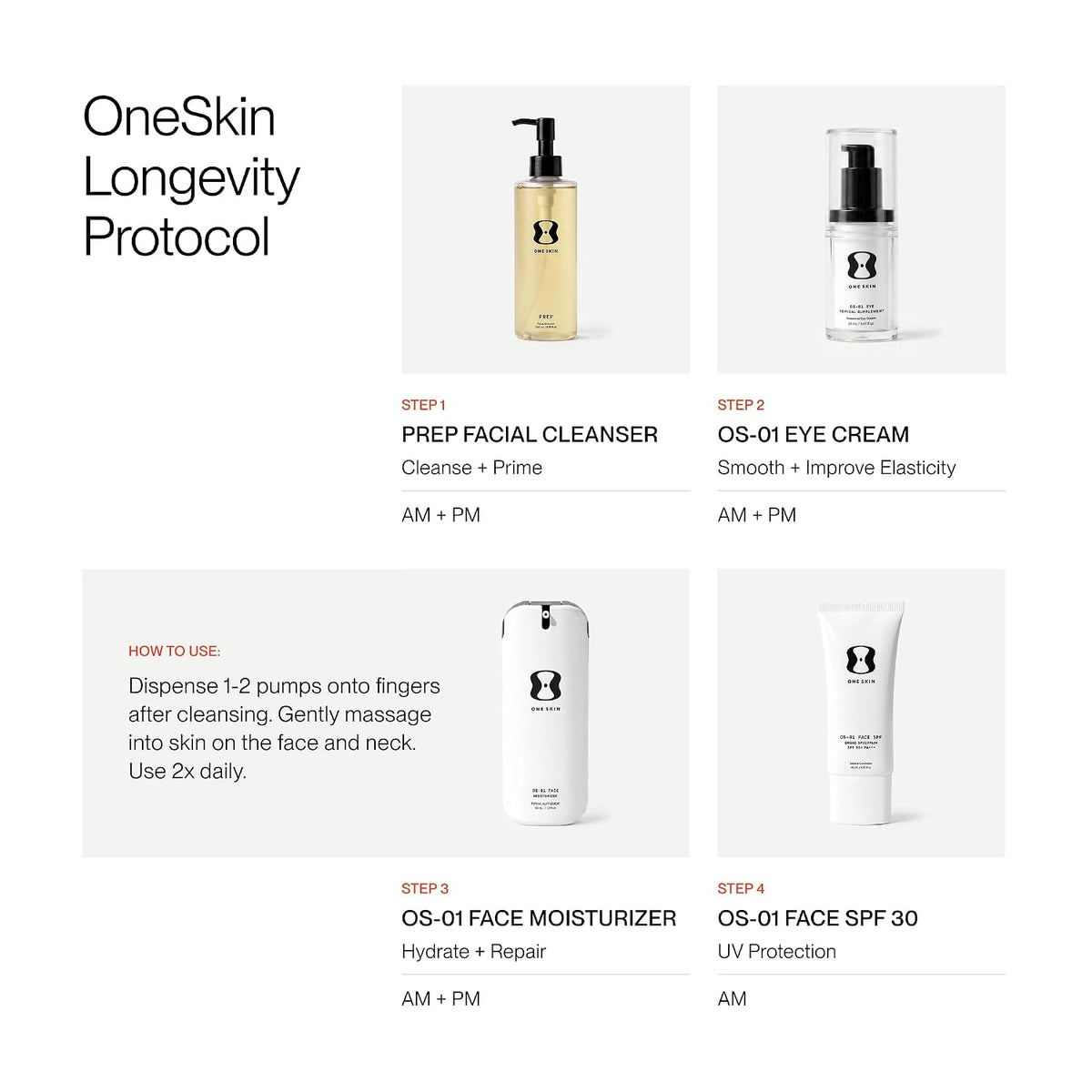 oneskin OS-01 FACE Peptide Moisturizer, Crema para la longevidad de...