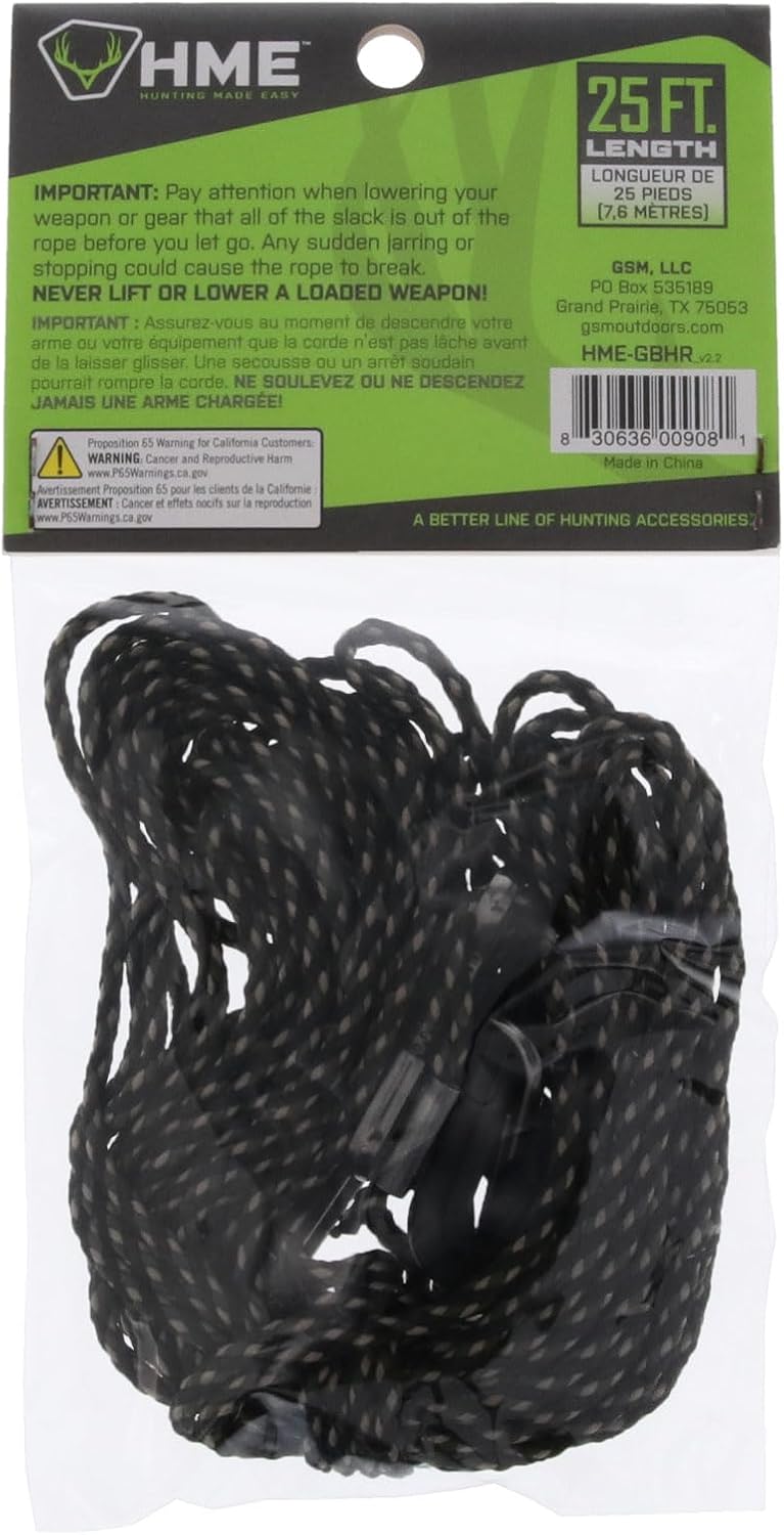 HME Cuerda de elevación de engranajes y arco (25 pies), cable trico...