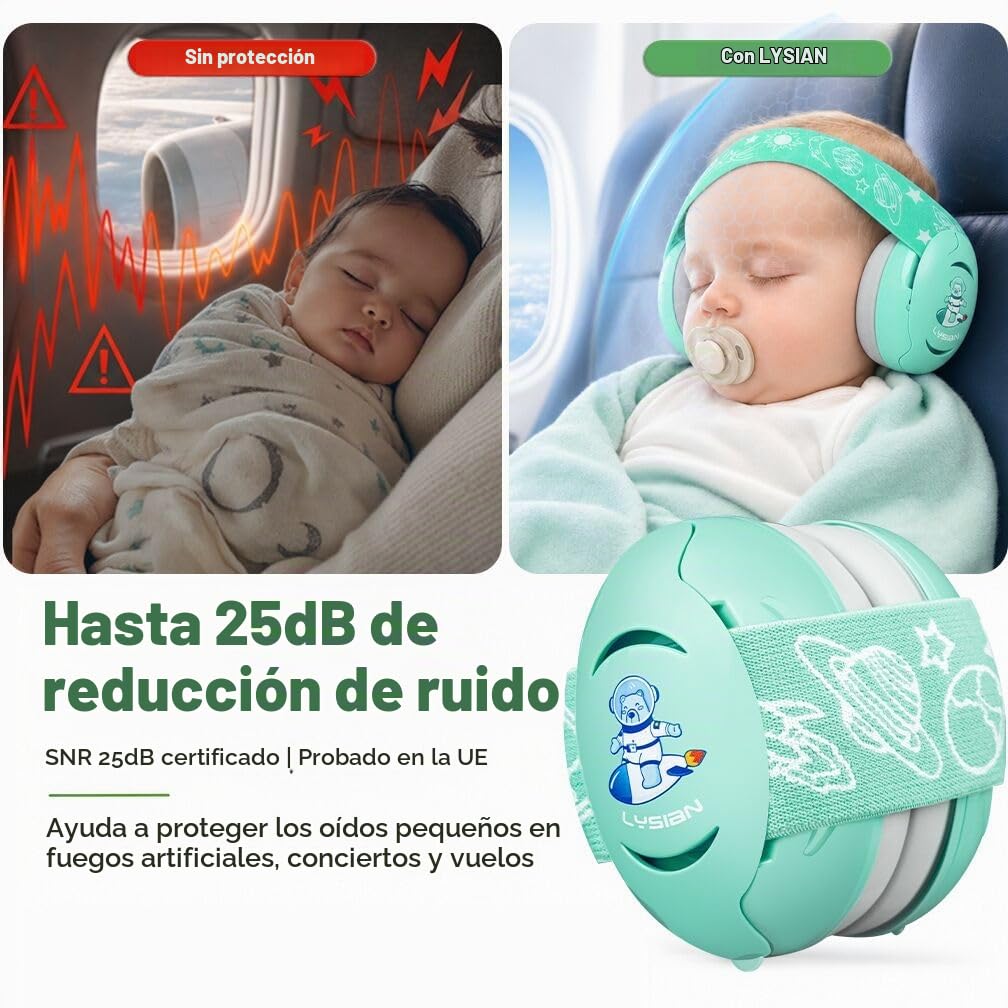 LYSIAN Orejeras de protección auditiva para bebés, 25dB SNR, bebés...
