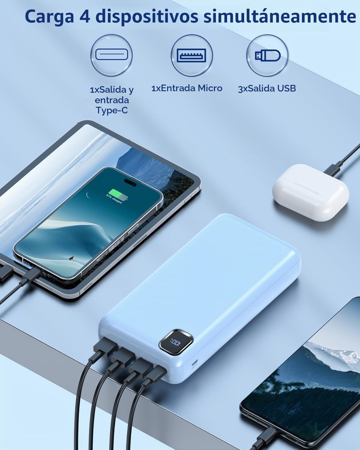 Eliegntist banco portátil del poder del cargador 50000mAh, carga rá...