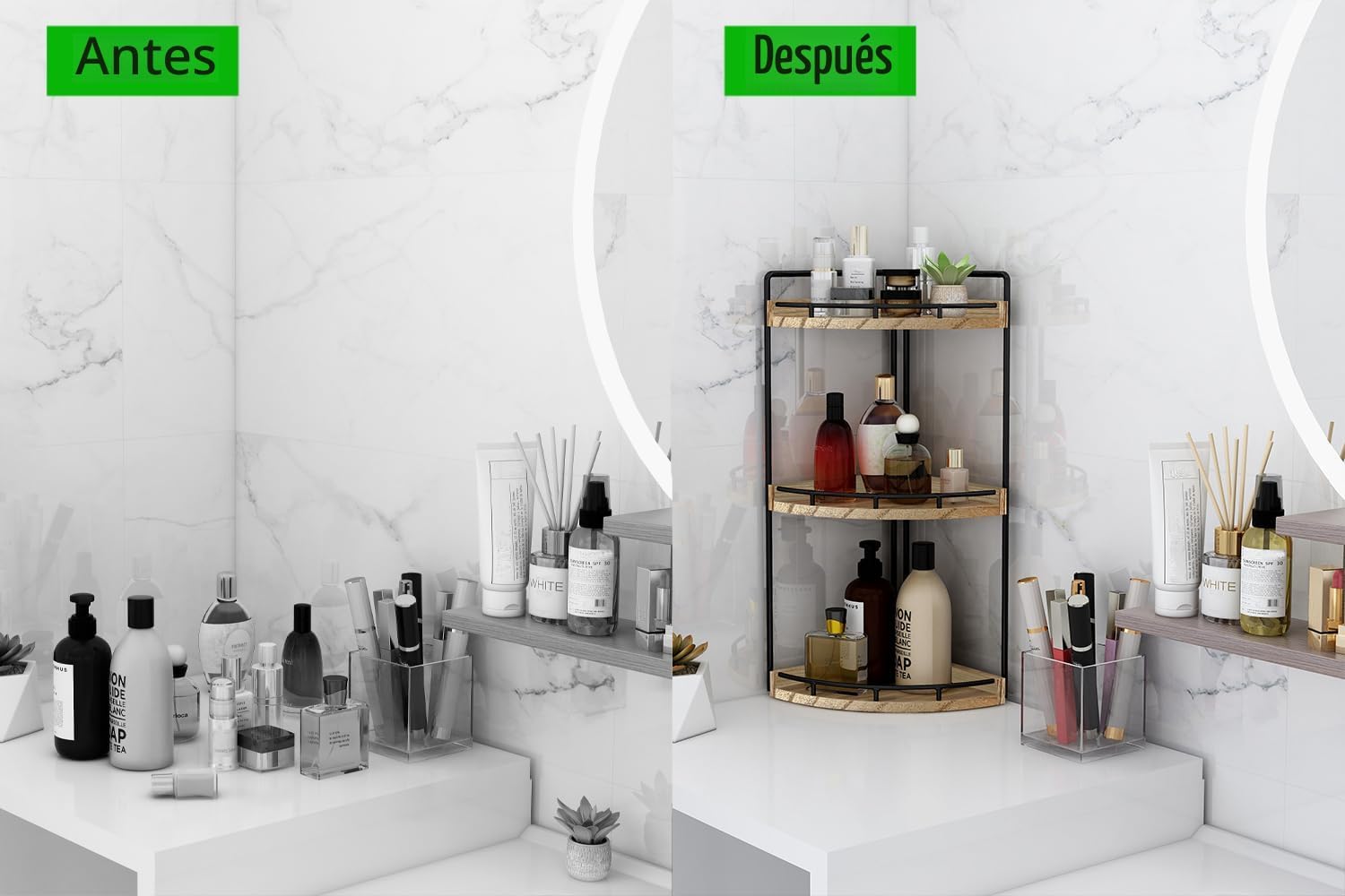 Dorhors Organizador de Baño Esquinero de 3 Niveles para Encimera pa...