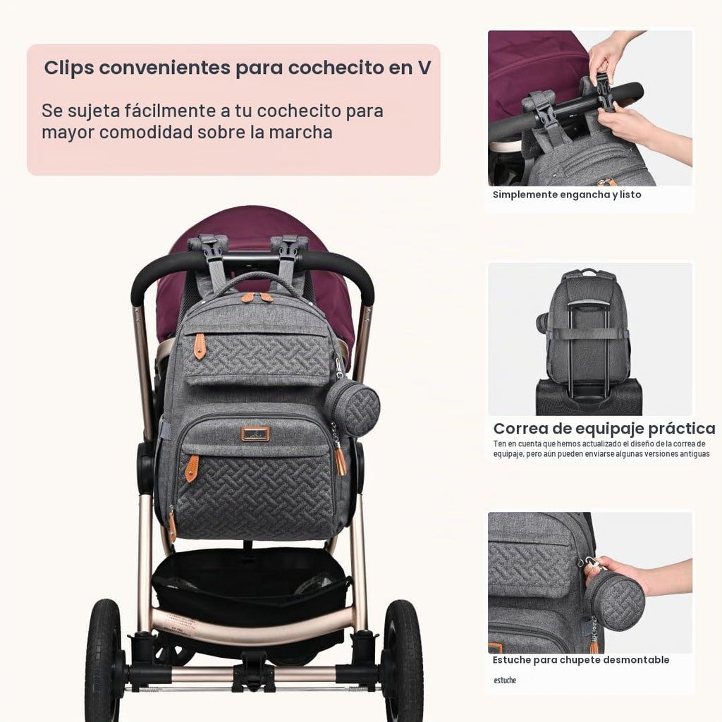 BabbleRoo - Mochila para pañales unisex con cambiador, funda para c...