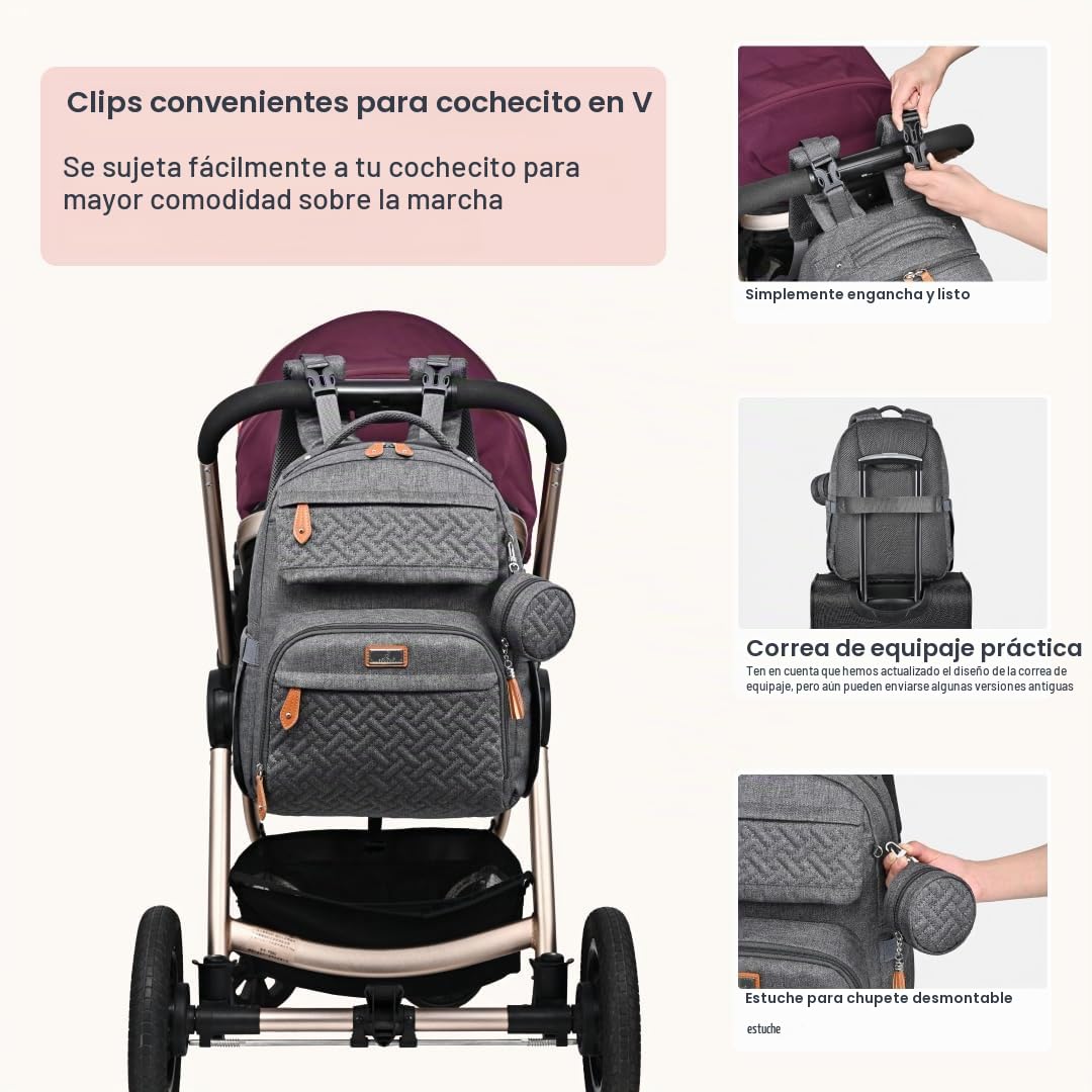 BabbleRoo - Mochila para pañales unisex con cambiador, funda para c...