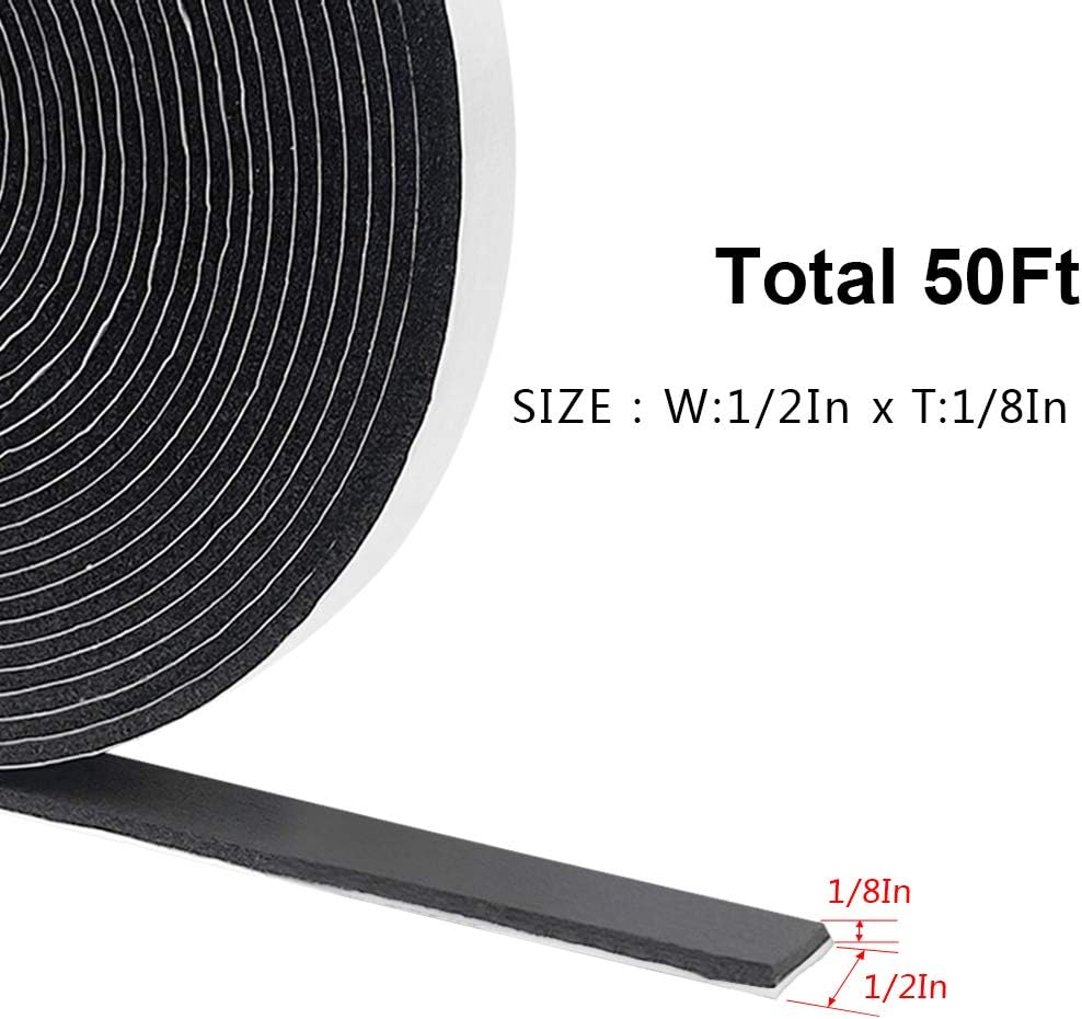 Burlete Tira de Sellado de Puerta para Puertas y Ventanas, 1\/2 Pul...