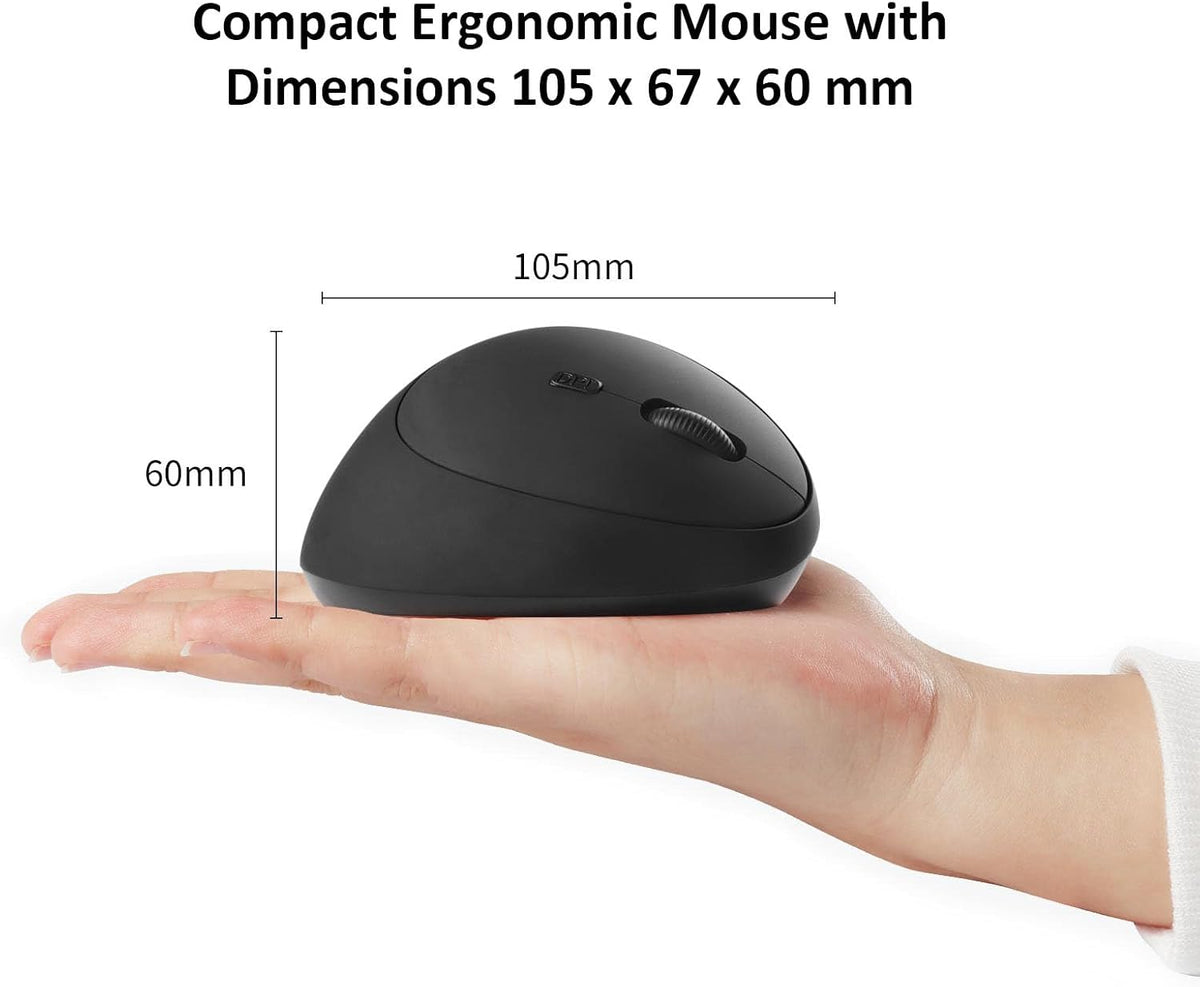 Thanice Ratón inalámbrico vertical, 2.4G recargable, ergonómico, de...