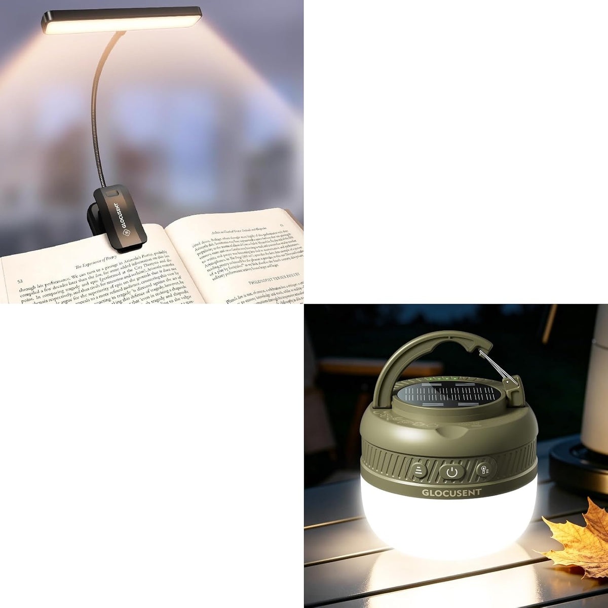 Glocusent Luz de bolsillo con clip para libro