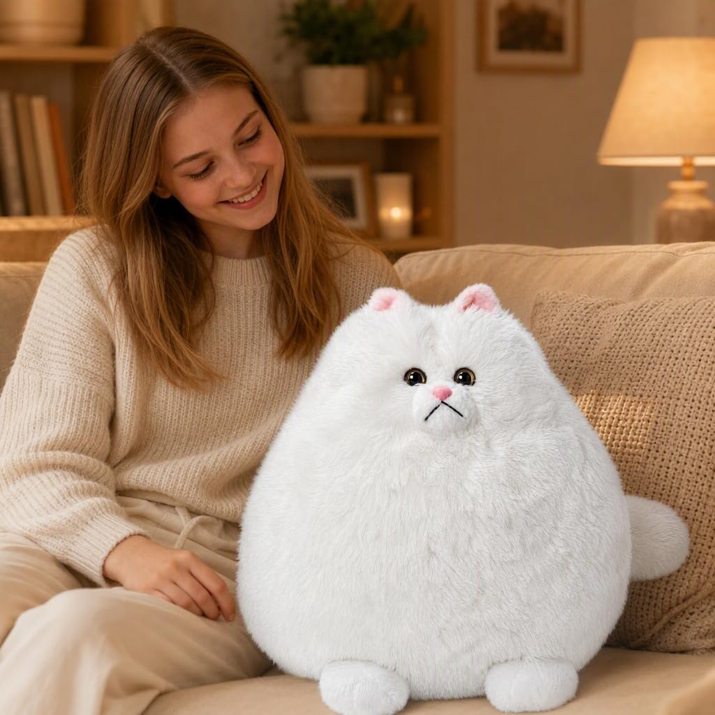 Winsterch - Gato blanco gigante de peluche, 20 pulgadas | Lindo jug...