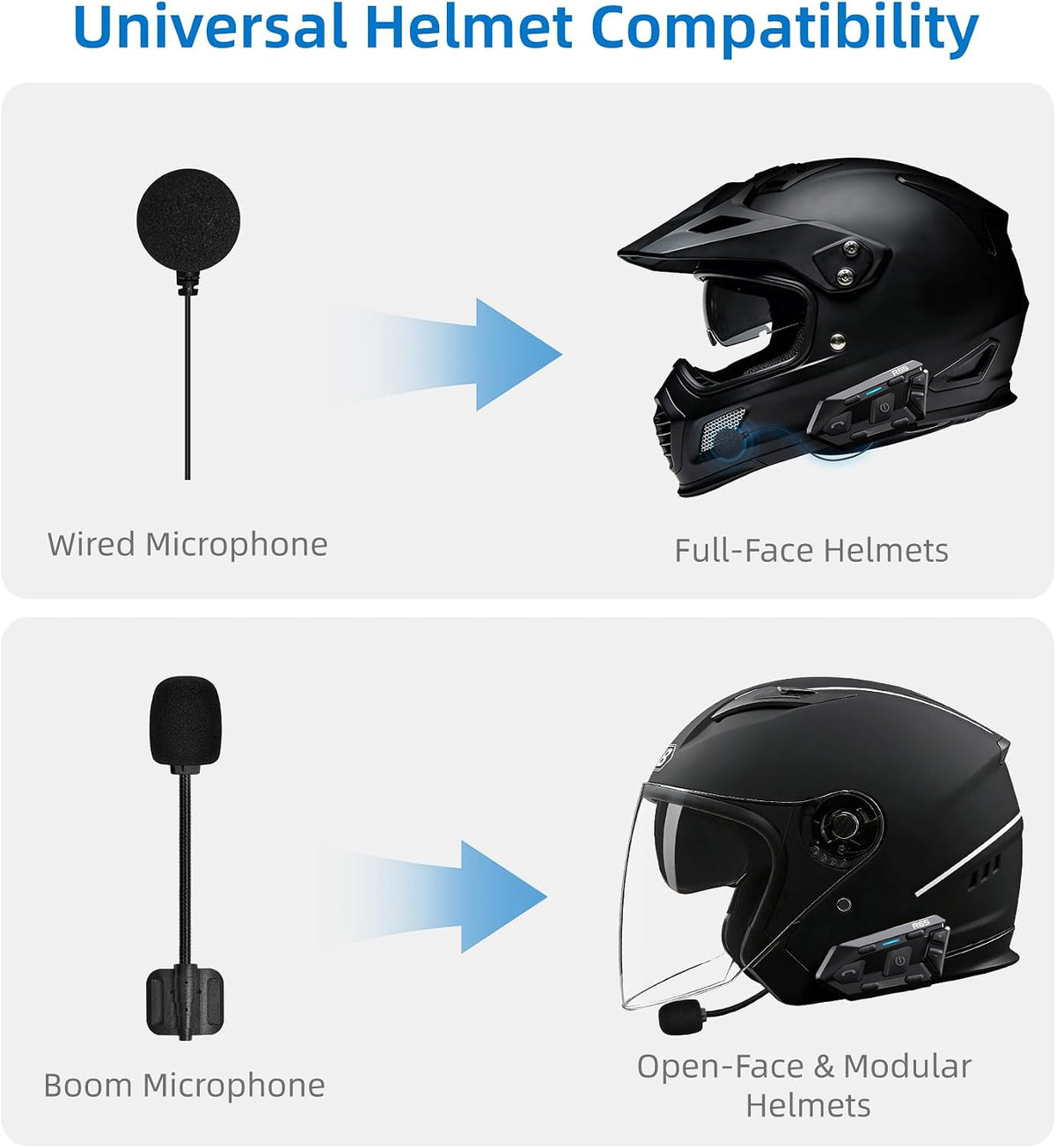 WAYXIN Auriculares Bluetooth para motocicleta, intercomunicador de...