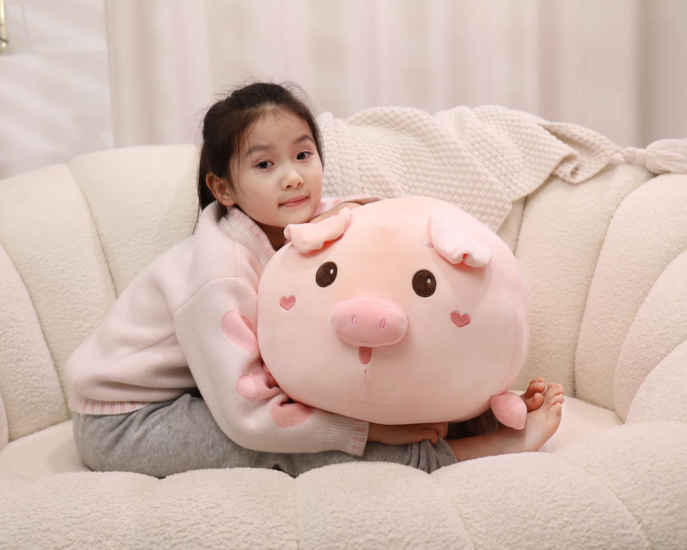 YESGIRL Almohada de cerdo de peluche súper suave de 20.5 pulgadas,...