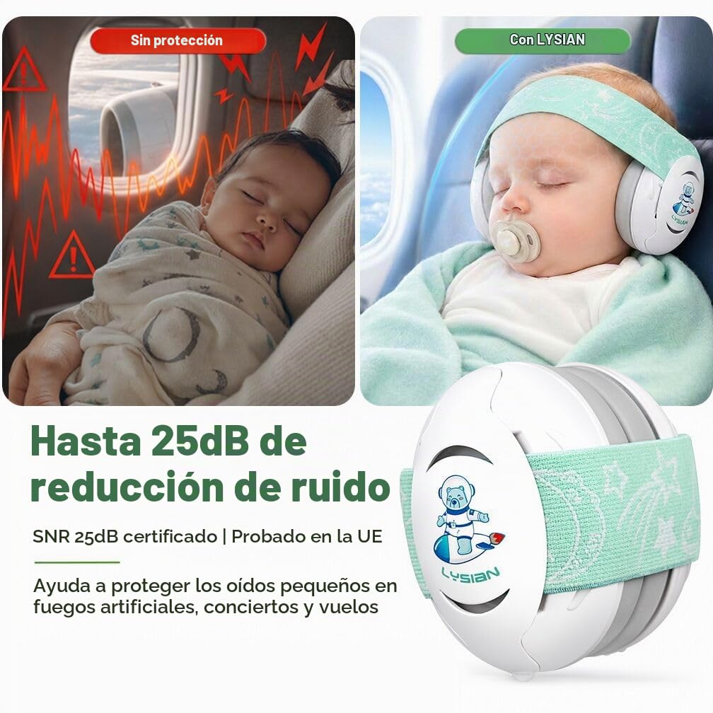 LYSIAN Orejeras de protección auditiva para bebés, 25dB SNR, bebés...