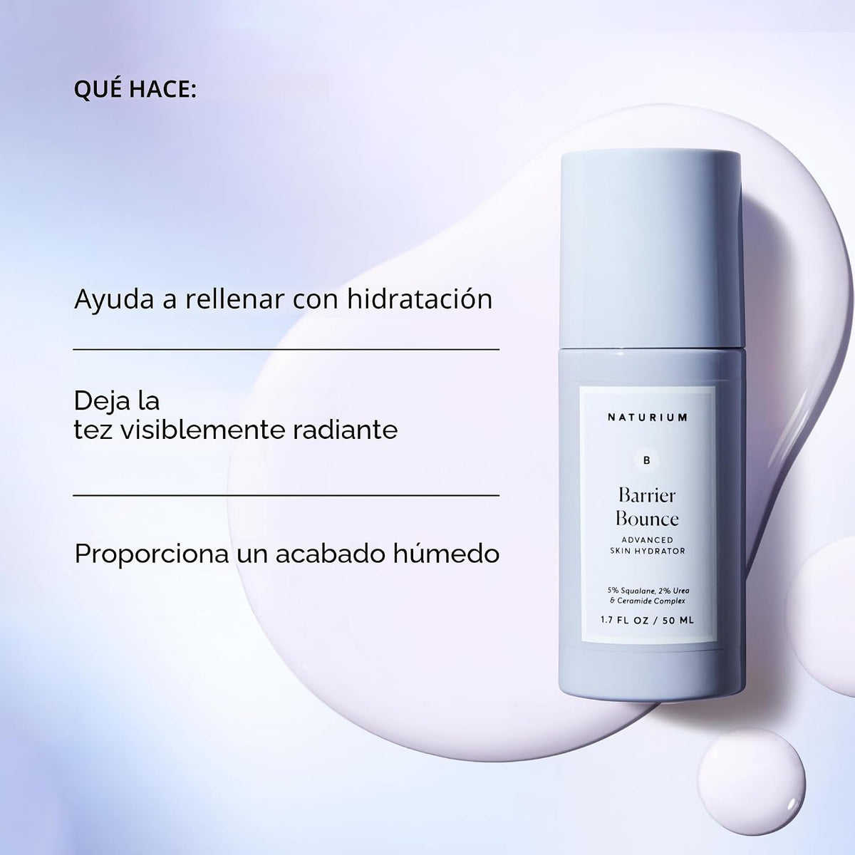 Naturium Suero Barrier Bounce, rellena e hidrata la cara, cuello y...