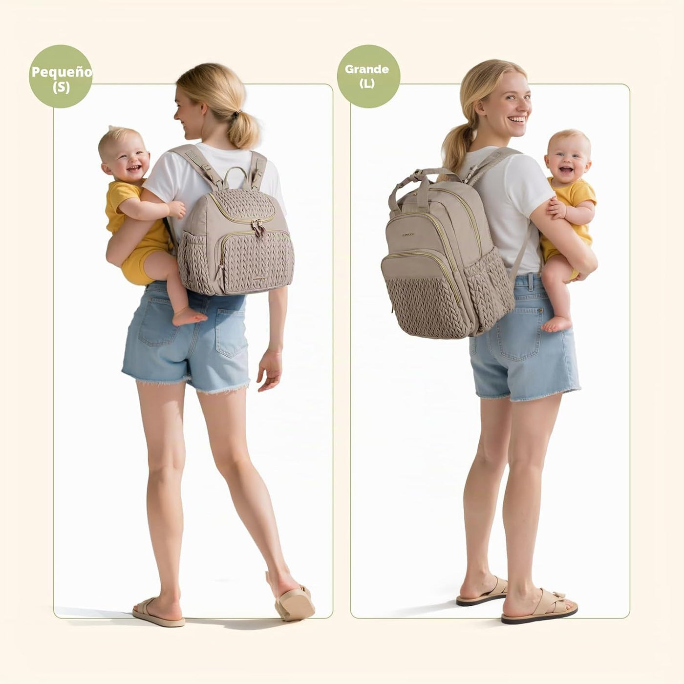 mommore Mochila para pañales, bolsa grande de viaje para artículos...