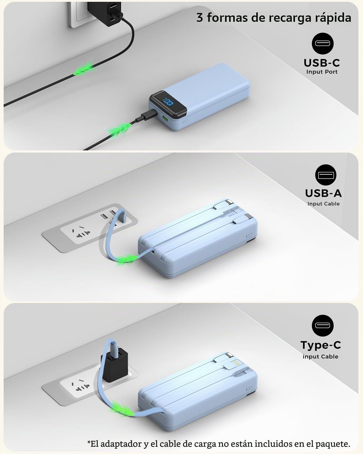 Eliegntist Banco portátil del poder del cargador 40000mAh, carga rá...
