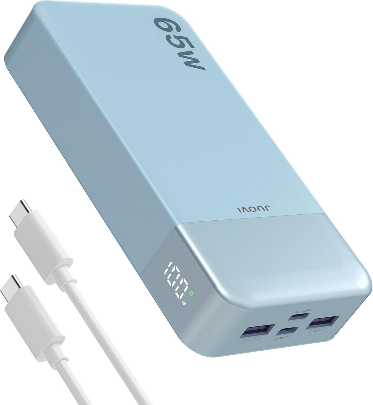Cargador portátil para ordenador portátil JUOVI Power Bank 65W 2000...