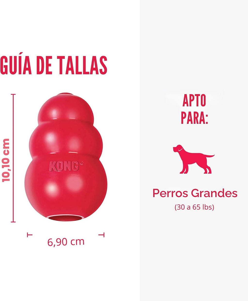 Juguete de perro rellenable clásico KONG - Juguete para morder y bu...
