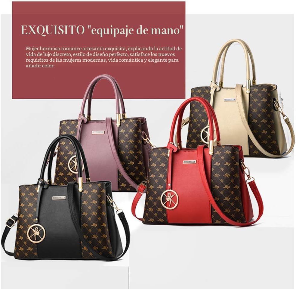 KURGOOL Bolsos y bolsos de mano para mujer, bolso de hombro con asa...