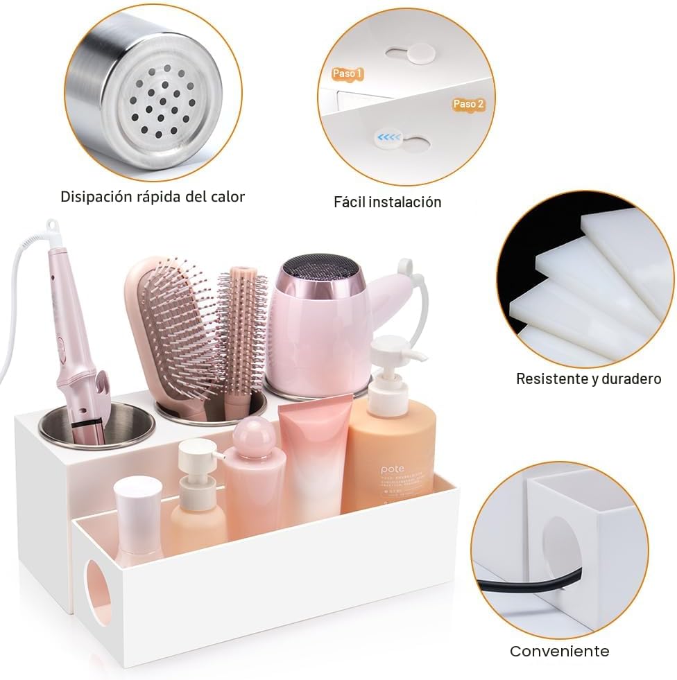 GFWARE Organizador de herramientas para el cabello con 3 tazas de a...