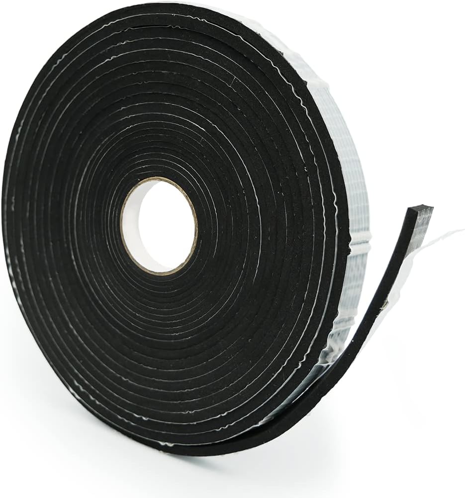 Alenor EPDM - Cinta aislante de espuma negra autoadhesiva de 1\/5 x...