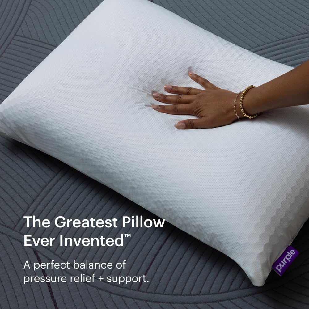Purple Harmony Pillow - Loft bajo, tamaño estándar, almohada de gel...