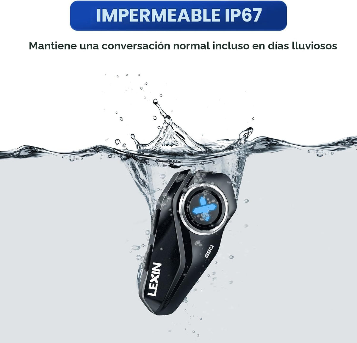 LEXIN G2P Auriculares Bluetooth para Casco de Motocicleta, Sistemas...