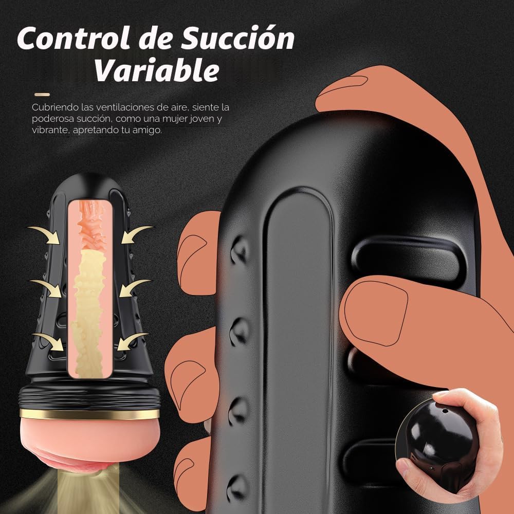 Masturbador masculino, kingdemer - Juguetes sexuales realistas de b...